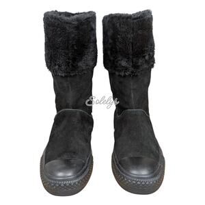 Converse CTAS 2011 Andover XHI Calf High Black Suede Leather Foldover Boot 7
